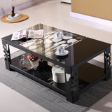 茶几钢化玻璃 简易客厅小户型简约创意组装个性长方形铁艺ktv欧式