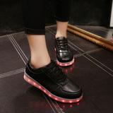 夏季潮鞋情侣USB充电LED七彩发光鞋男女韩版夜光鞋荧光鞋休闲板鞋
