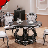 欧式餐桌椅套房 圆桌 新古典餐桌别墅桌子1桌6椅 样板房实木家具