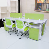 佛山简约办公家具现代职员办公桌组合4人位屏风卡位员工电脑桌椅