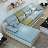 现代简约布艺沙发组合小户型可拆洗三人客厅转角贵妃沙发宜家包邮
