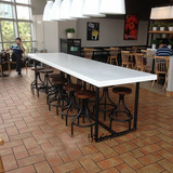 简约现代实木铁艺星巴克咖啡西餐厅餐桌 休闲桌椅快餐餐桌椅组合