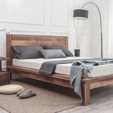 胡桃木双人床宜家日式简约实木床1.5*1.8米现代经济型卧室家具