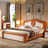 实木床1.8双人床地中海白色简约现代气动储物高箱床婚床成套家具