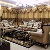 欧式沙发 奢华别墅真皮沙发 新古典客厅沙发组合法式实木沙发家具