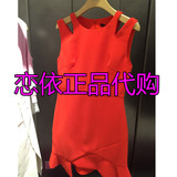 可可尼2016夏新款红色礼服裙镂空鱼尾不规则连衣裙26204A020057F