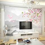 新款卧室壁纸大型3D无缝壁画中式现代简约立体墙纸 电视背景墙
