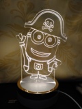 雄霸创意3D视觉立小黄人生日礼物小夜灯简约个性三维LED台灯包邮