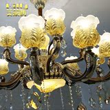 欧式锌合金水晶吊灯玻璃琉璃 奢华古典别墅简约大气客厅餐厅灯具