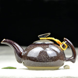 景德镇青花瓷茶壶 家用小单壶 过滤手工钧窑开片茶具长嘴陶瓷壶