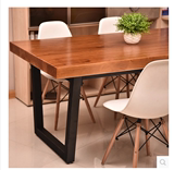 美式实木餐桌椅组合办公桌宜家饭店酒店铁艺饭桌椅长方形现代简约