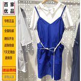 代购韩国百家优品2016夏季新款短袖两件套吊带连衣裙MQOP426C