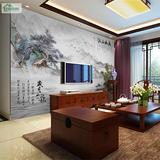 中式山水水墨江山如画壁画壁纸 酒店宾馆客厅沙发电视背景墙纸