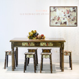 简约现代小户型餐桌椅组合欧式实木整装经济型一桌六椅长方饭桌子