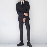 韩国东大门男装代购 16春男士修身单排扣休闲西服外套绅士套装