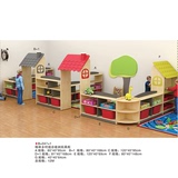 幼儿园木质木制组合书柜儿童防火板别墅储物多功能玩具收拾架柜子