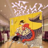 屏风隔断复古日式日本料理寿司酒店餐厅卧室广告logo定做折叠双面