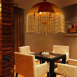 欧式铁艺奢华雨伞吊灯 美式乡村复古田园客厅卧室咖啡餐厅水晶灯