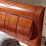 中式全实木床橡木床2米双人储物高箱1.5米1.8米白色婚床简约现代
