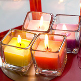 方形蜡烛台透明玻璃方缸方型烛台灌蜡蜡烛杯自制手工蜡烛diy配件