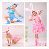 儿童动物小白兔小粉兔表演服舞台演出服幼儿卡通造型成人表演服饰