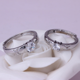 韩版情侣戒指创意开口结婚戒子男女一对仿真钻石对戒七夕礼物包邮