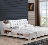 高档皮床真皮床1.8米欧式双人床1.5软体床皮艺床小户型婚床