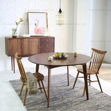 北欧宜家圆餐桌椅组合6人现代简约实木大圆桌饭桌创意小户型家具