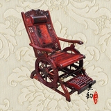 定制 红木家具 老挝大红酸枝摇椅躺椅休闲椅 明清古典实木老人椅
