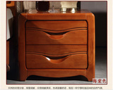 实木床头柜简约橡木床头柜子胡桃色收纳柜时尚储物柜包邮