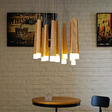设计师艺术个性创意简约餐厅北欧宜家LED单头实木长形火柴棒吊灯