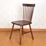 温莎椅现代西餐咖啡厅酒店实木欧式简约餐椅日式休闲孔雀剑背椅子