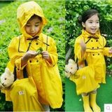 77baby女童女宝宝儿童韩国可爱超萌连衣裙外套式防风连帽雨衣雨披