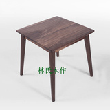 实木小方桌 全松木正方形餐桌美式乡村餐厅家具 小户型饭桌子