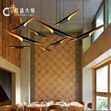 设计师创意双头斜口铝材吊灯 美式乡村复古工业风个性餐厅酒吧灯