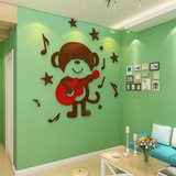 小熊的梦想3D亚克力立体墙贴儿童房卡通装饰贴画客厅餐厅装饰墙贴