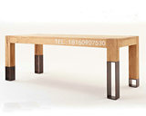 北欧宜家铁艺实木餐桌工作台书桌个性办公桌咖啡桌会议桌电脑桌