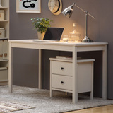 全实木白色简易书桌书柜组合写字桌带书架转角书桌柏木写字台餐桌
