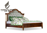 新中式实木雕刻双人床 欧式现代实木时尚高箱床双人床婚床定制