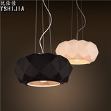 简约个性餐厅吧台咖啡厅吊灯创意个性黑白钻石原色玻璃吊灯单头