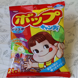 日本进口零食 不二家绿茶多酚护齿棒棒糖122g 21支防蛀牙