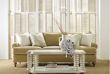 美式实木茶几小户型钢化玻璃客厅沙发欧式简约白色复古圆形咖啡桌