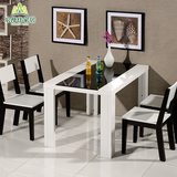 现代简约钢化玻璃餐桌宜家小户型长方形餐桌椅组合西餐厅一桌四椅