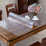 定做PVC餐桌布防水软玻璃塑料台布桌垫防油茶几垫透明磨砂圆桌