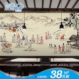 3d韩式餐厅墙纸壁画火锅烧烤小吃店包厢背景墙韩国特色料理壁纸