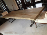 仿古不规则餐桌实木餐桌美式办公桌LOFT铁艺办公桌会议桌工作台