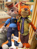 香港迪士尼代购 新品 疯狂动物城 兔朱迪狐尼克 毛绒卡通公仔玩偶