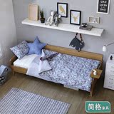 新款实木沙发床小户型客厅宜家床北欧时尚可拆洗布艺实木沙发床