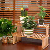 楠竹桌面小花架多肉植物架办公室实木桌上小书架窗台置物架盆栽架