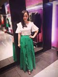 可可尼2016夏季新款正品代购钉珠刺绣半身长裙子26204B093110F